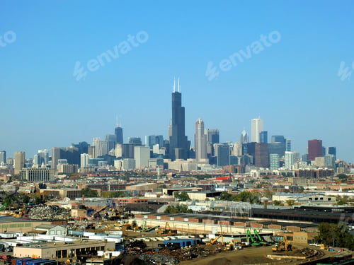 Preview: Chicago Skyline From Afar - Landscape Color Photo