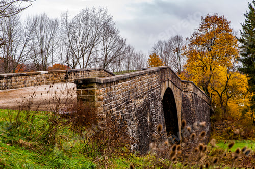 Preview: A Scenic Autumn View Of The Historic Casselman Stone Arch Bridge In The Appalachian Mountains Of