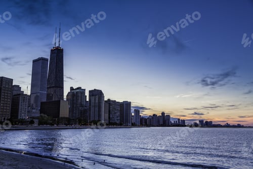 Preview: Downtown Chicago Skyline By Dusk