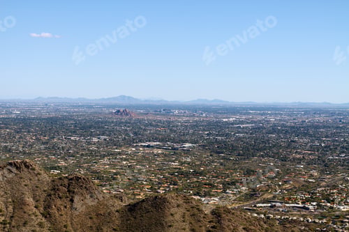 Preview: Color Dslr Image Of Suburban Neighborhoods Of Phoenix, Arizona As Seen From The Desert Hills Above