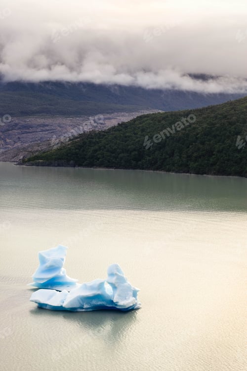 Preview: Glacier Grey, Iceberg Floating. Beautiful And Sculpture Shape. Patagonia, Chile