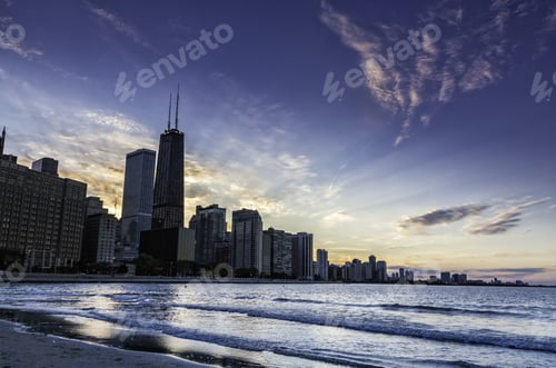 Preview: Downtown Chicago Skyline By Dusk