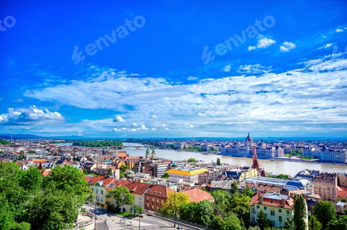 Preview: A View Of Budapest, Hungary Along The Danube River From Fisherman'S Bastion.