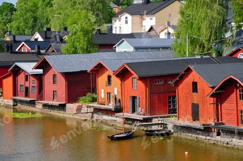 Preview: The Most Known Part Of Porvoo Old Town Is The Warehouses Above River Porvoonjoki, Finland
