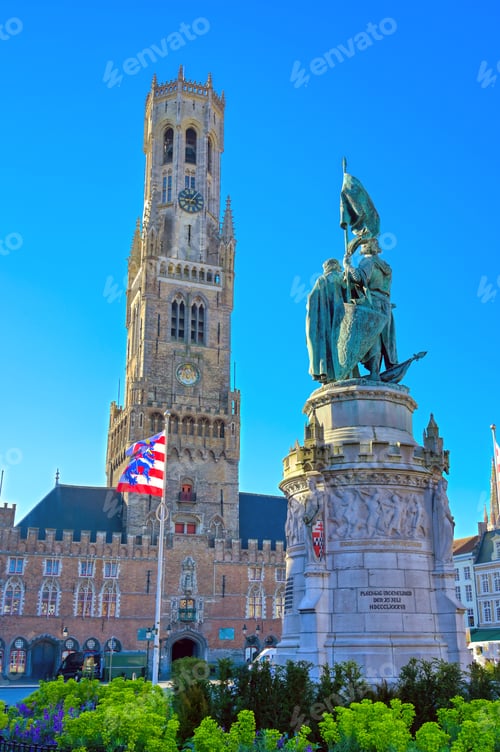Preview: The Belfry Of Bruges Located In The Market Square Of Bruges (Brugge), Belguim.