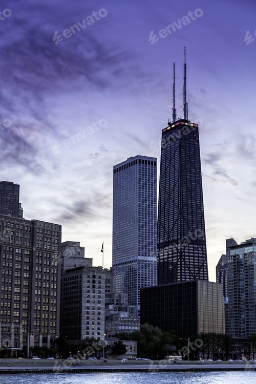 Preview: Downtown Chicago Skyline By Dusk