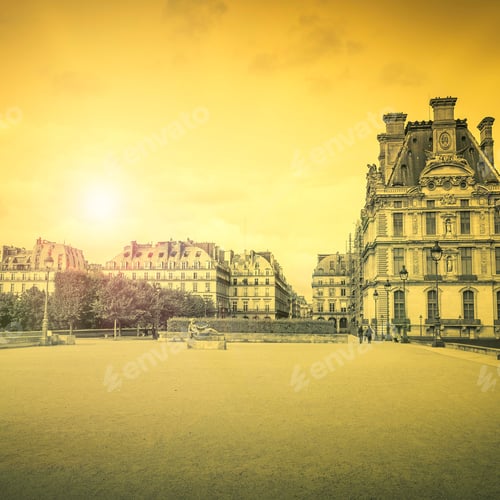 Preview: Vintage Style Picture Of Paris Architecture, France