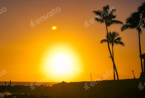 Preview: Sunset Over The Coast Of Kauai, Hawaii.