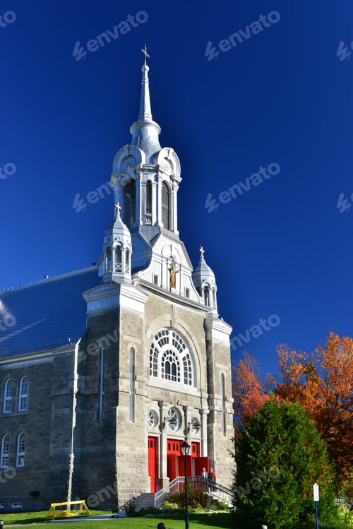 Preview: Mont Saint Sauveur Church In Autumn, Quebec, Canada