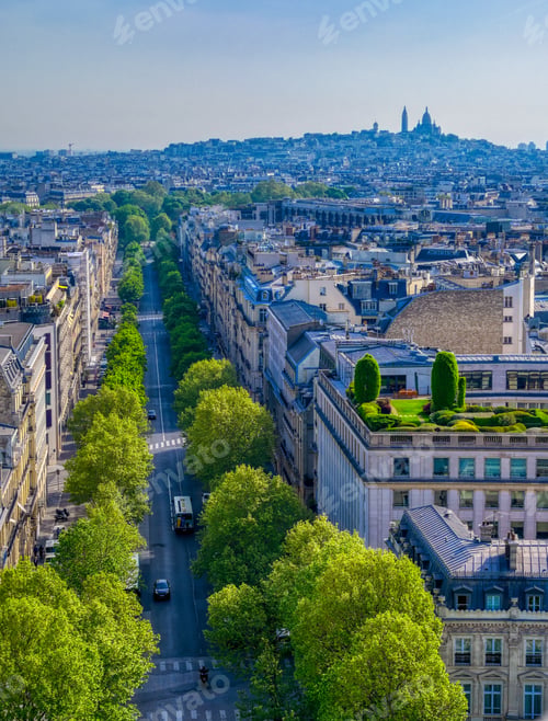 Preview: A View Of Paris, France From The Arc De Triomphe On A Sunny Day.