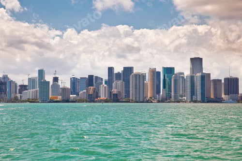 Preview: Beautiful Miami Florida Skyline Across Biscayne Bay