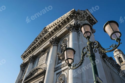 Preview: The Portal Of The Church Santa Maria Del Rosario Or Gesuati And Lamp, Venice, Italy