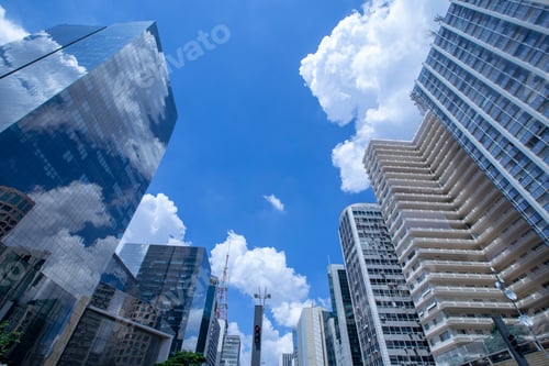 Preview: View Of Skyscrapers Along Avenida Paulista In Sao Paulo, Brazil On Sunny Day