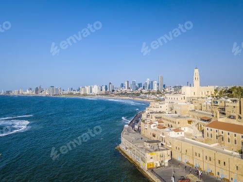 Preview: Tel Aviv Skyline And Sand Beaches Israel Outlook To Waterfront And City From Old Jaffa