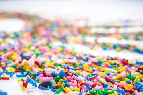 Preview: Colorful Candy Sprinkles Close Up For Birthday Cake On White Background