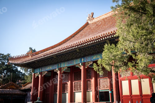 Preview: Close Up Of Yellow Roof Tile In Forbidden City,With Blue Sky Backgroun, Beijing,China