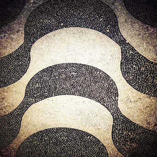 Preview: Aerial View Of Copacabana Beach Sidewalk Mosaic, Rio De Janeiro