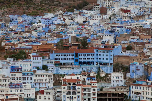 Preview: Overlook Of Chefchaouen, Morocco, The Striking, Variously Hued Blue-Washed Old Town