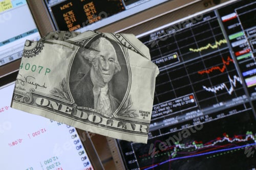 Preview: Stock Market Graph With Dollars Banknote