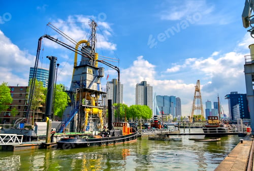 Preview: The Canals And Waterways In The City Of Rotterdam, The Netherlands.