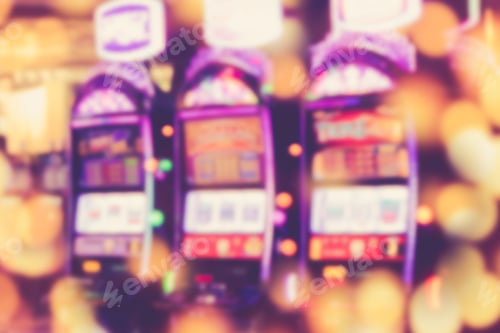 Preview: Defocused Casino Slot Machine Blur With Colorful Lights