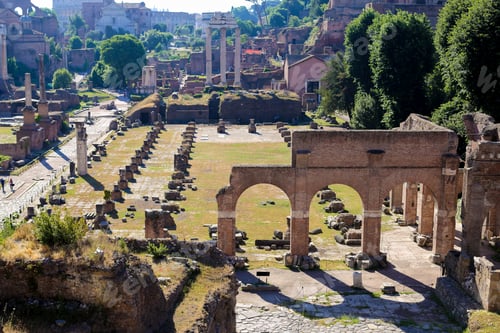 Preview: Famous Ruins Of Roman Forum In Rome, Italy. Concept Of Ancient Landmarks And Historical Places Of