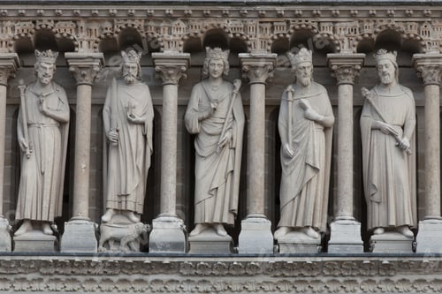 Preview: Beautiful And Delicate Exterior Sculpture And Details Of Notre Dame De Paris