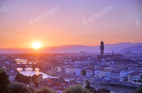 Preview: The Sunset Over Florence, Capital Of Italy’S Tuscany Region.
