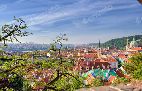 Preview: The Rooftops Along The Vltava River In Prague, Czech Republic.