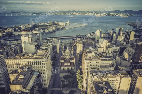 Preview: Aerial View Of Rio De Janeiro Downtown, Brazil - Vintage View