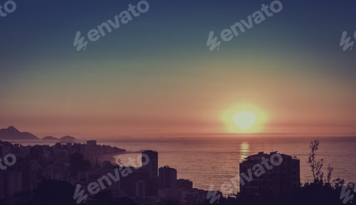 Preview: Sunrise Over Ocean In Rio De Janeiro, Brazil