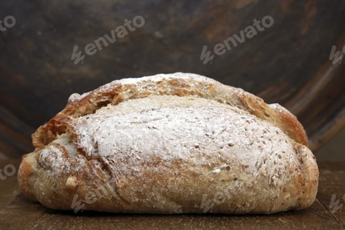 Preview: Fresh Homemade Bread With Dark Background