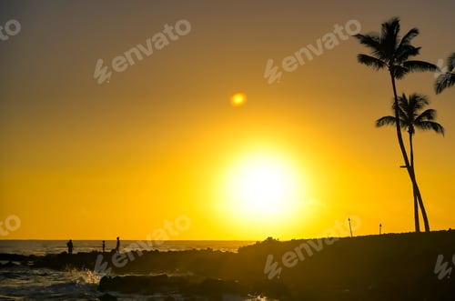Preview: Sunset Over The Coast Of Kauai, Hawaii.