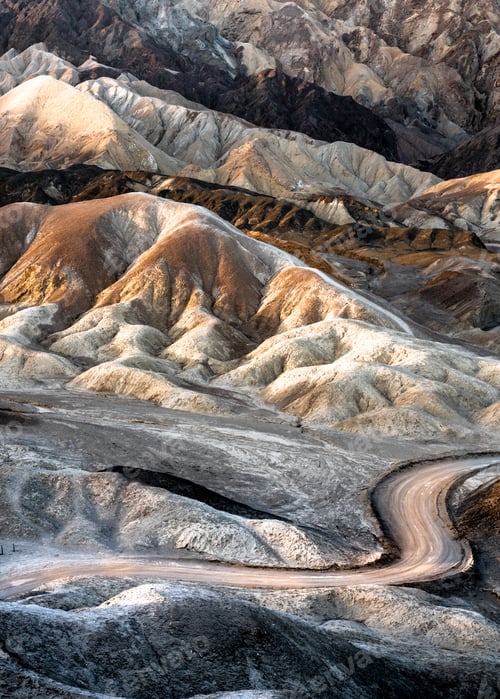 Preview: Beautiful Colorful Death Valley National Park Landscape Travel Image With Mountains