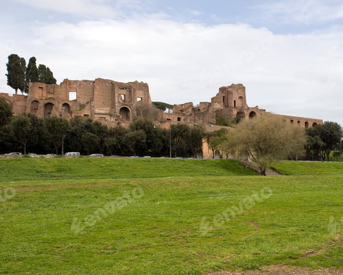 Preview: Ruins Bordering The Circus, Maximus, Rome, Italy