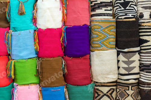 Preview: Souvenir Bags For Sale In Cartagena, Colombia. They Are Called 'Mochilas' And Are Typical Of The