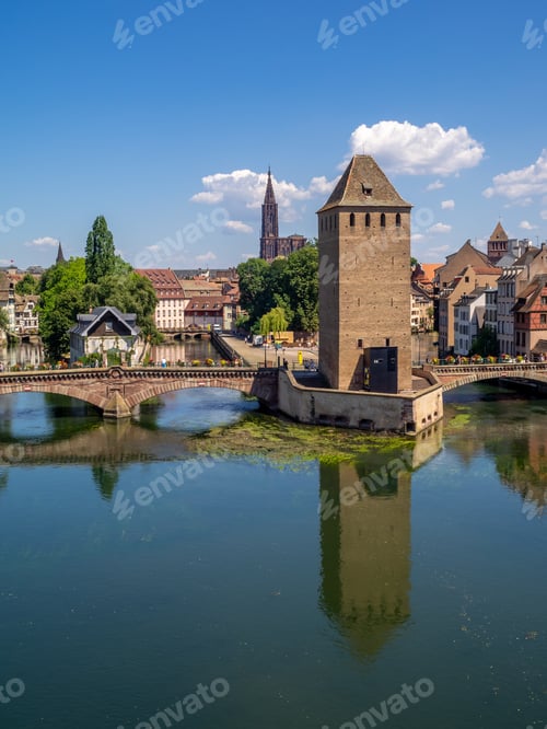 Preview: The Towers Of Ponts Couverts In Strasbourg. Strasbourg Is The Capital And Largest City Of The Grand