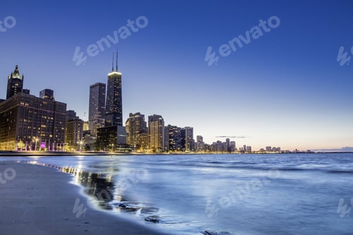 Preview: Chicago Downtown Skyline By Dusk