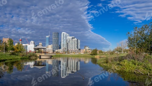 Preview: Calgary Downtown As Viewed From The East Village. The Iconic Calgary Tower Can Be Seen In The