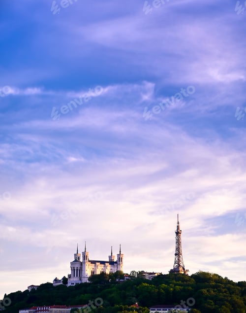 Preview: Lyon, France And The Basilica Of Notre-Dame De Fourviere From Jardin Des Plantes.