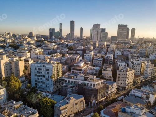 Preview: Sky Line Of Central Midtown Tel Aviv Towers, Aerial Footage, Israel