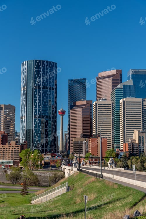 Preview: View Of Calgary'S Skyline On A Beautiful Spring Morning.