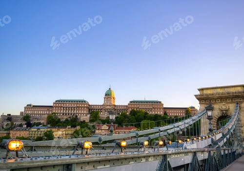Preview: The Exterior Of Buda Castle From The Chain Bridge Located In Budapest, Hungary.