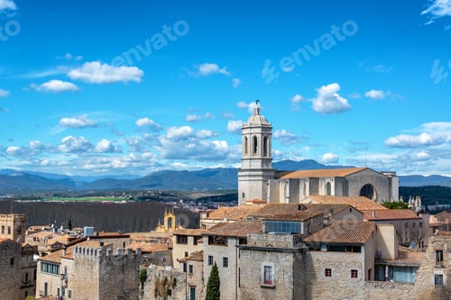 Preview: View Of The Stunning Cathedral In Girona, Spain