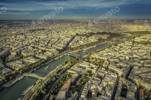 Preview: Paris Aerial View With Seine River, France