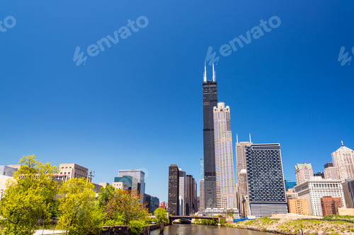 Preview: View Of Skyscrapers In Chicago Including Sears Tower