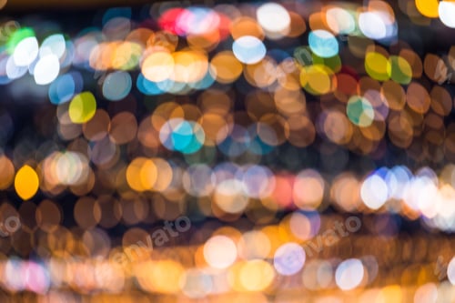Preview: Defocused Bright City Lights Blur With Buildings And Traffic