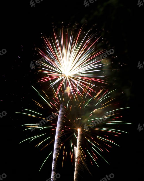 Preview: Fireworks Exploding In The Night Sky During The Arizona 4Th Of July.