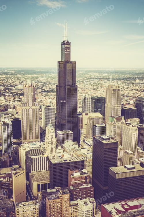 Preview: Chicago Downtown Skyscrapers Aerial View