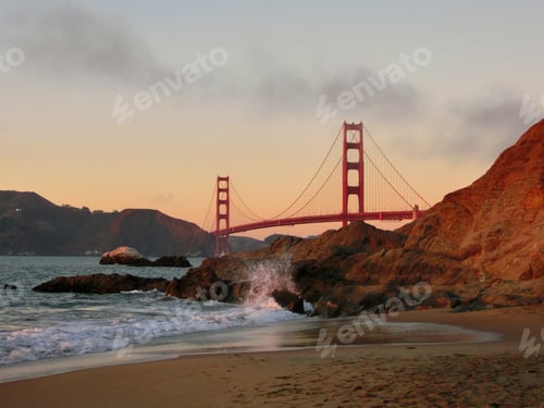 Preview: Golden Gate Bridge San Francisco At Dusk